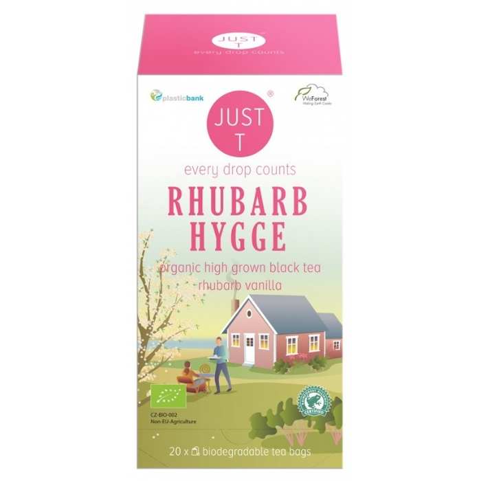Just T - Rhubarb Hygge Organic Tea, 20 Bags - front