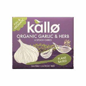 Kallo - Organic Garlic & Herb Stock Cubes, 6 Cubes | Multiple Options