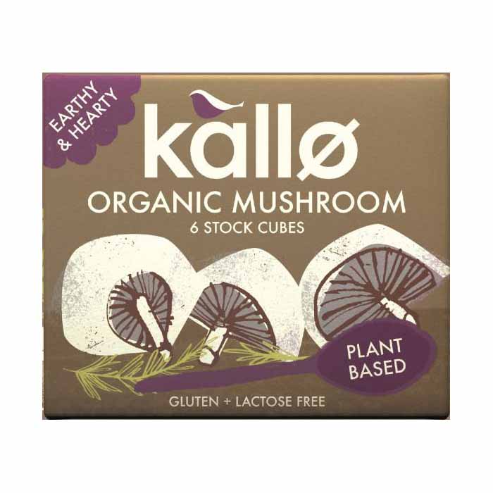 Kallo - Organic Mushroom Stock Cubes, 6 Cubes  - Pack of 15