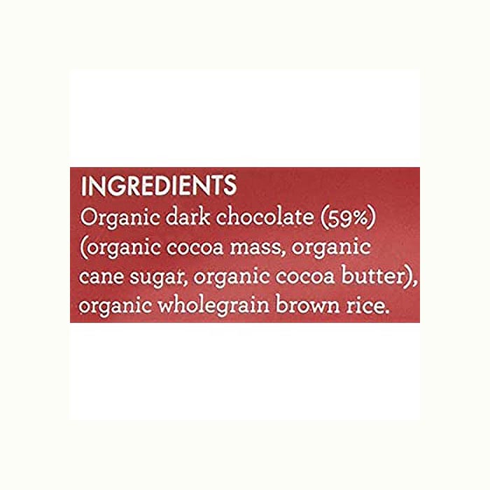 KalloFoods - Organic Dark Chocolate Rice CakeThins, 90g - Ingredients