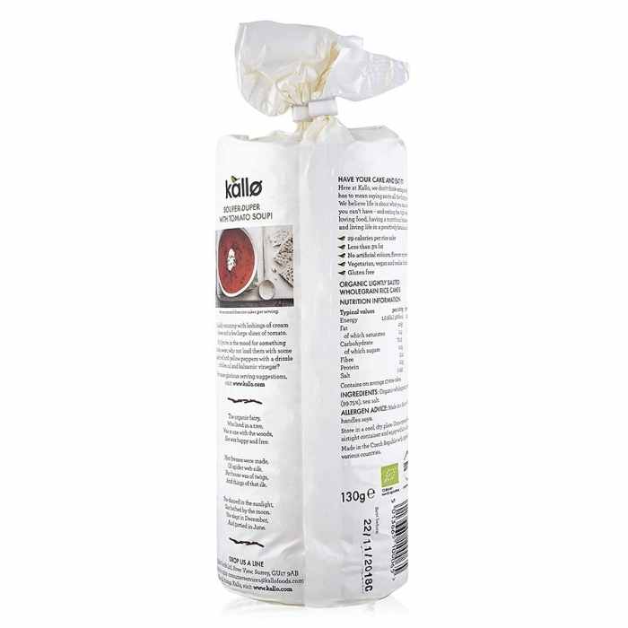 Kallo Foods - Organic Lightly Salted Thick Rice Cakes, 130g - back