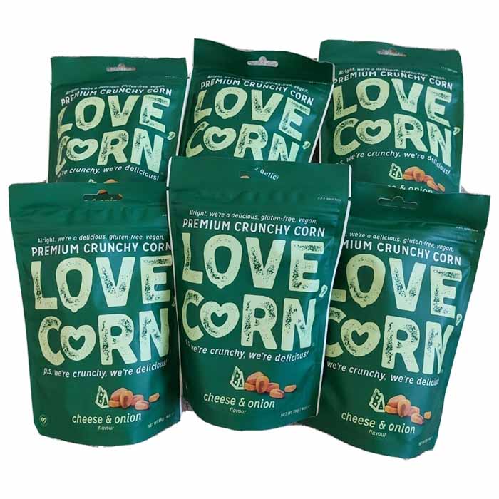 LOVE CORN - Crunchy Corn - Cheese & Onion (115g) 6-Pack