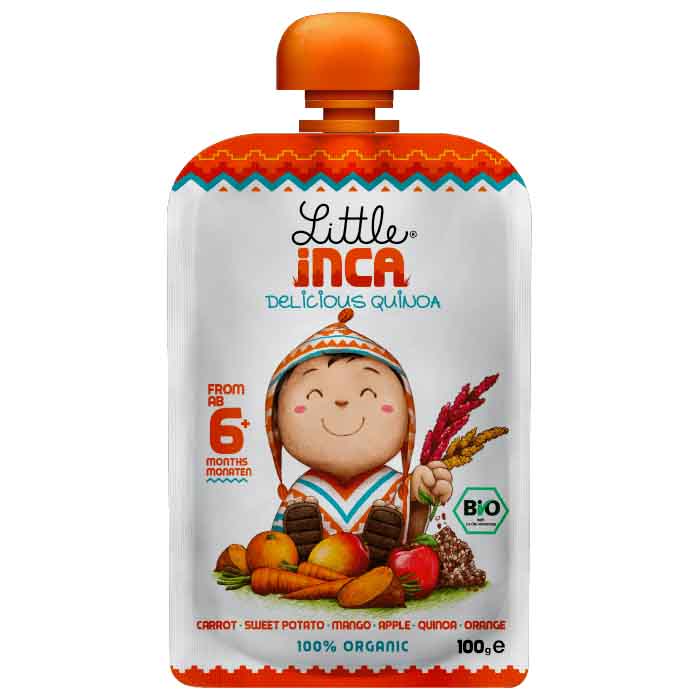 Little Inca - Organic Quinoa Baby Food - Happy Orange, 100g  Pack of 10