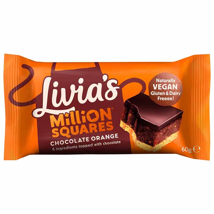 Livia's - Million Squares - Chocolate Orange, 60g
