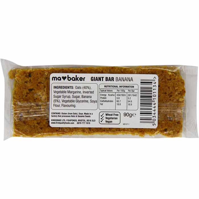 Ma Baker - Giant Bars, 90g , Banana - Back