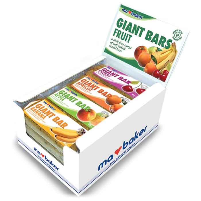 Ma Baker - Mixed Fruit Bars (Apple Apricot Banana Cherry), 90g  Pack of 20