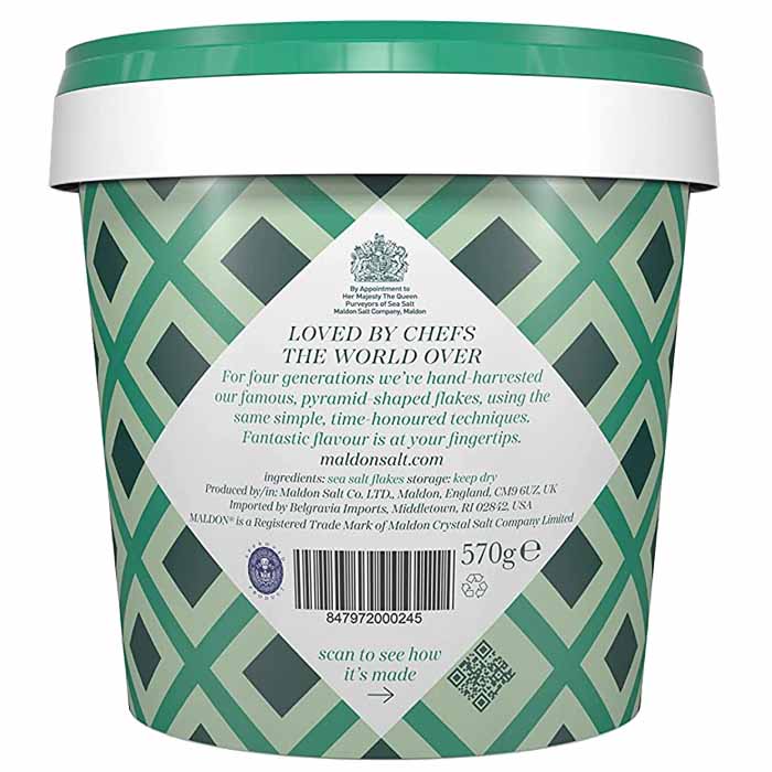 Maldon Crystal Salt - Sea Salt Tubs, 570g - back