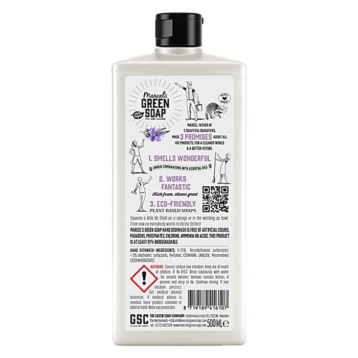 Marcel's Green Soap - Hand Dishwash Soap - Lavender & Rosemary, 500ml - back