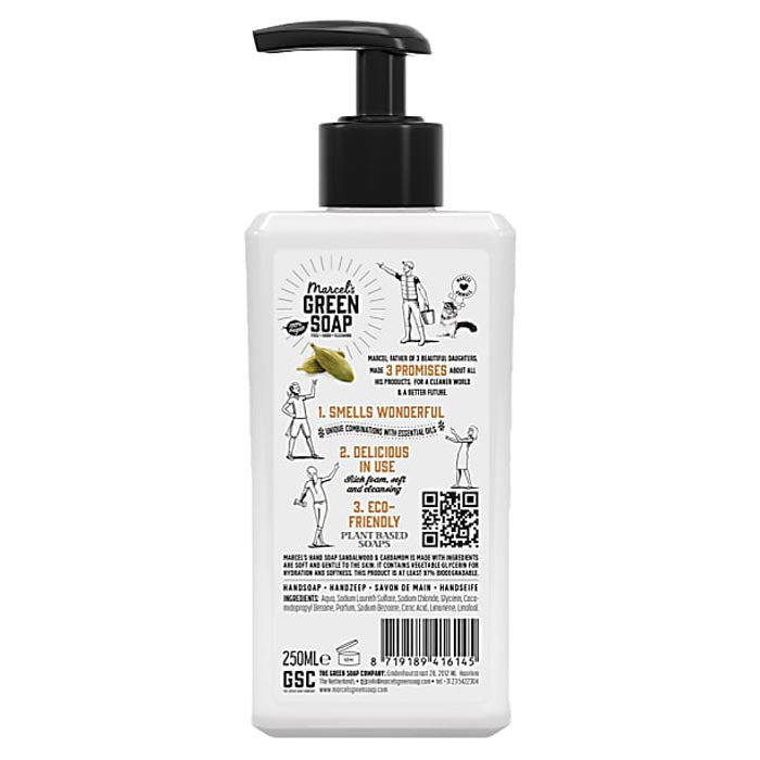 Marcel's Green Soap - Hand Soap - Sandalwood & Cardamom (250ml) - back