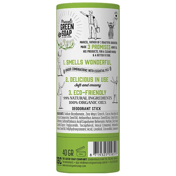Marcels Green Soap - Deodorant Stick Tonka & Muguet - Tonka & Muguet, 40g - back