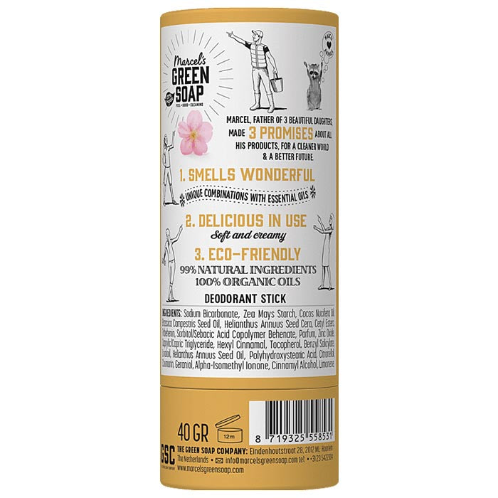 Marcels Green Soap - Deodorant Stick Tonka & Muguet - Vanilla & Cherry Blossom, 40g -  back