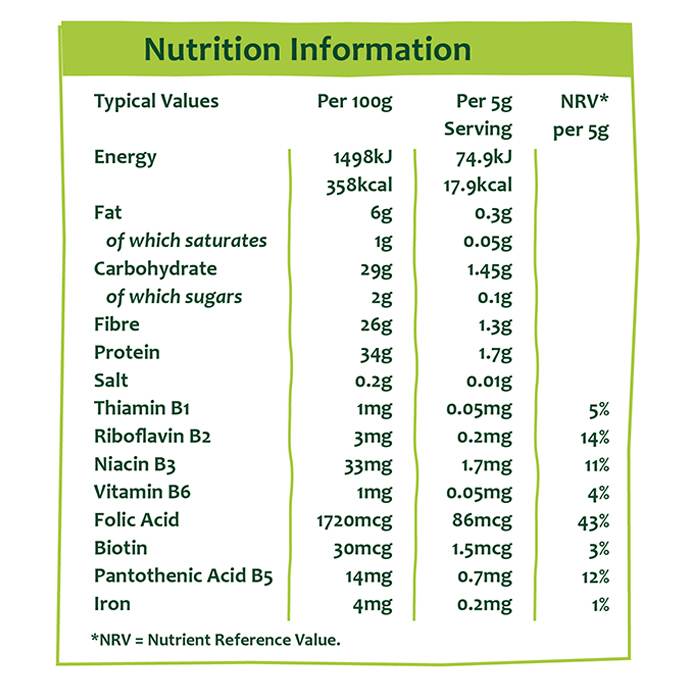 Marigold - Engevita Nutritional Yeast Flakes Organic (Purple - 125g) - back