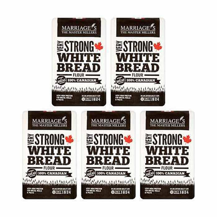 Marriage's - 100% Very Strong Canadian White Flour, 1.5kg (5 Pack)