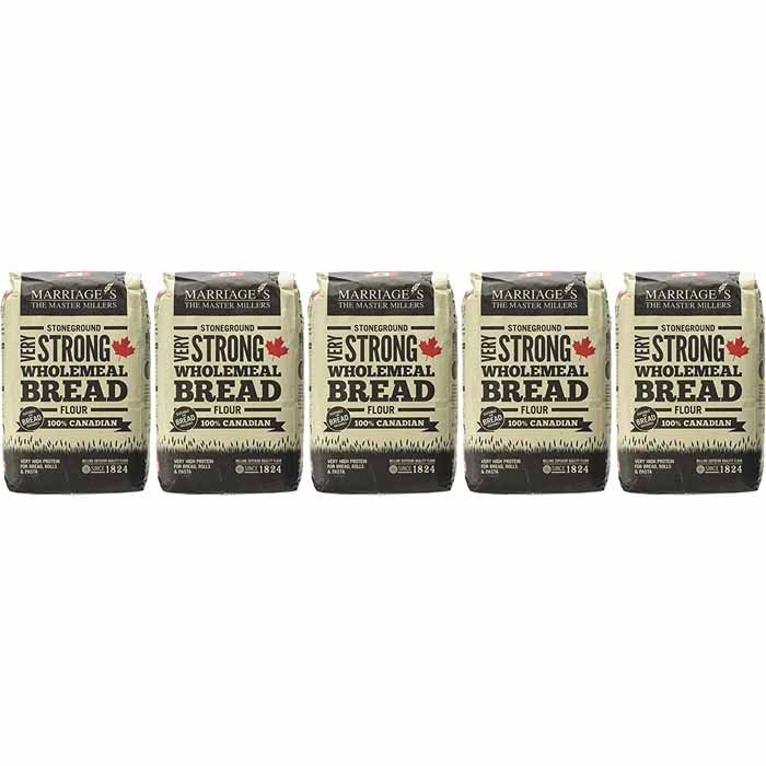 Marriage's - 100% Very Strong Canadian Wholemeal Flour, 1.5kg (5 Pack)