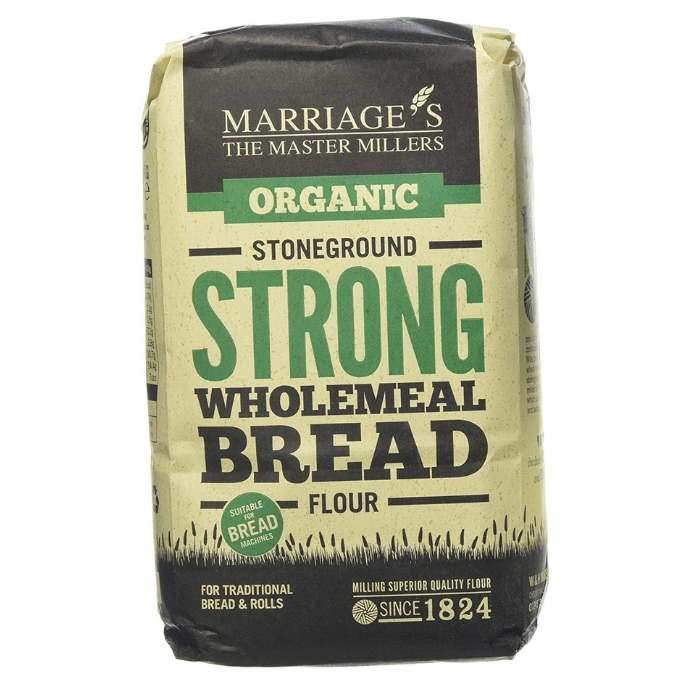 Marriage's - Org Strong Stoneground Wholemeal Bread Flour, 1kg - front
