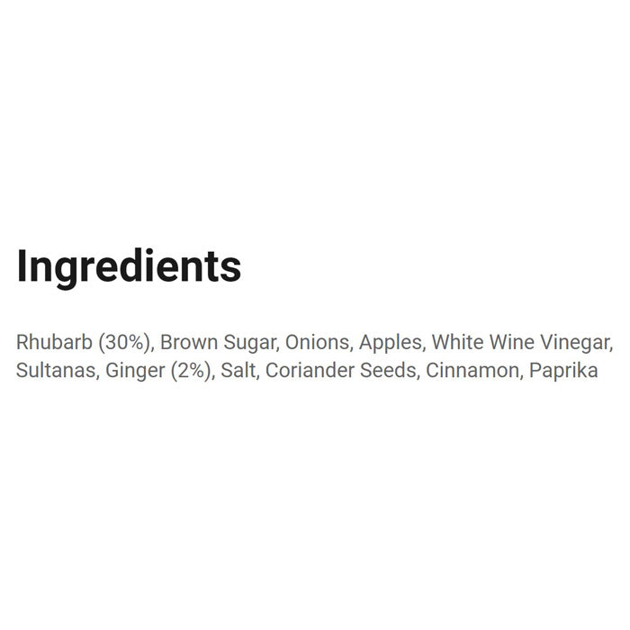 Marshall & Brown - Rhubarb, Apple & Ginger Chutney, 200g. - back