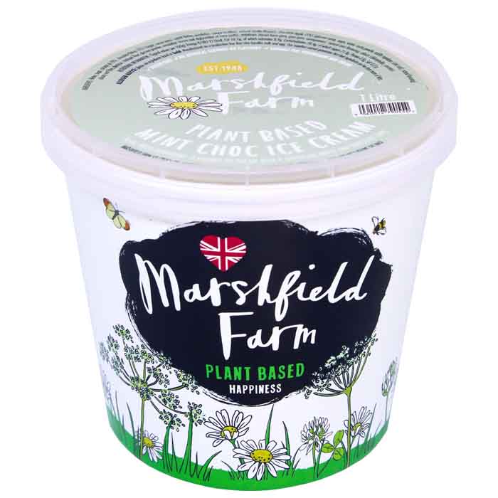 Marshfield - Plant Based Mint Choc Chip Ice Cream - 1L (Pack of 4)