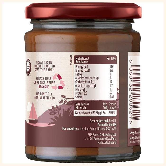 Meridian Foods - Natural Yeast Extract With Salt & B12, 340g - back