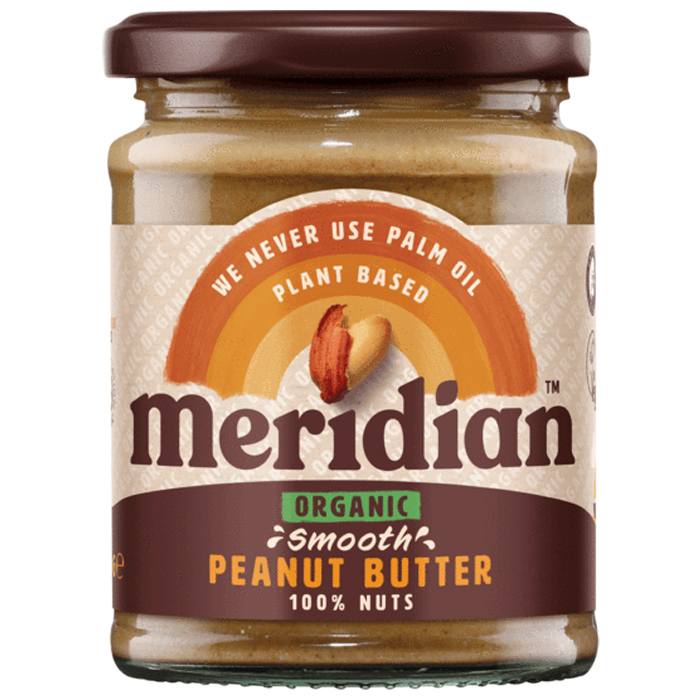 Meridian Foods - Organic Smooth Peanut Butter 100% Nuts, 280g 