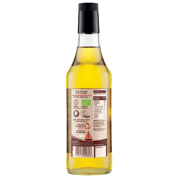 Meridian Foods - Organic Unrefined Sunflower Oil, 500ml - back