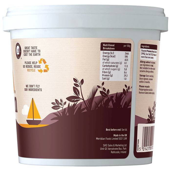Meridian Foods - Peanut Butter Crunchy With a Pinch of Salt, 1 kg - back