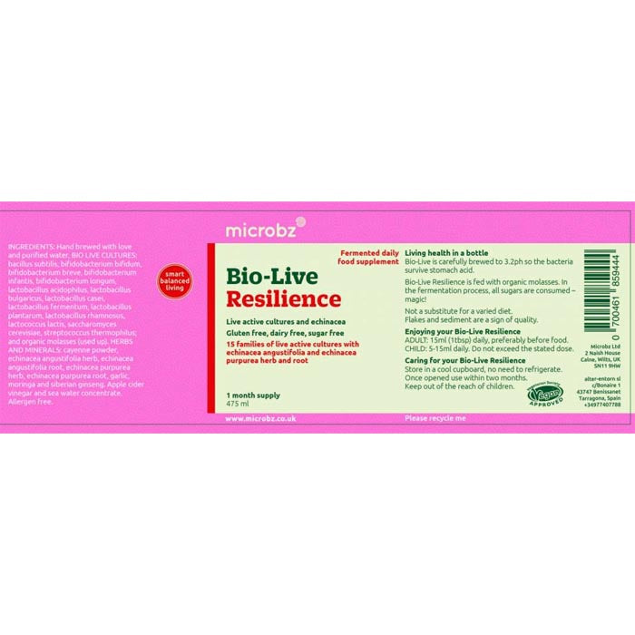 Microbz - Bio-Live Resilience, 475ml - back