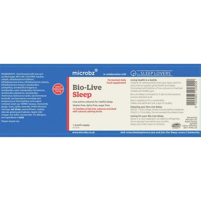 Microbz - Bio-Live Sleep, 475ml - back