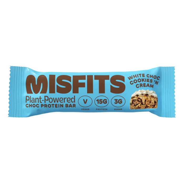 Misfits - Vegan Protein Bar - White Choc Cookies & Cream (1 Bar), 45g