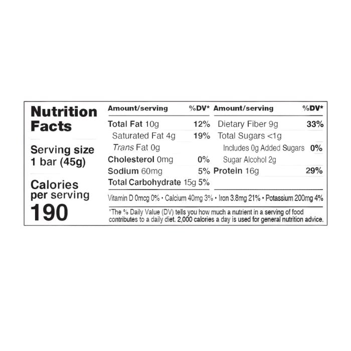 Misfits Health - Plant-Based Protein Bar- Chocolate Caramel, 45g - back
