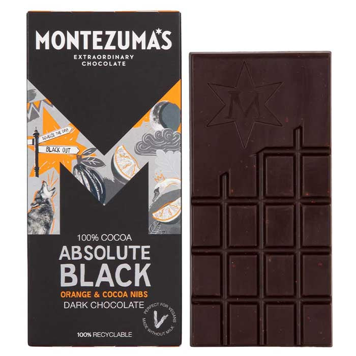 Montezuma's - Absolute Black Dark Chocolate 100% Cocoa, 90g | Multiple Options - PlantX UK