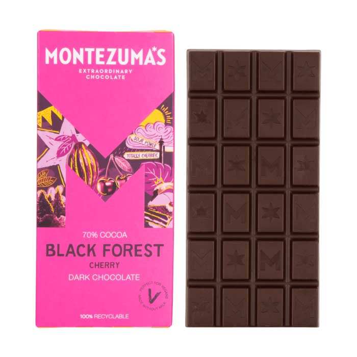 Montezuma's - Black Forest Dark Chocolate with Cherry, 90g  Pack of 12