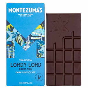 Montezuma's - Lordy Lord Dark Chocolate With Cocoa Nibs, 90g | Pack of 12