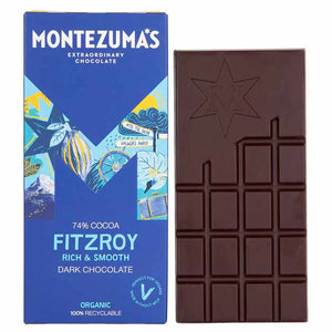 Montezuma's - Organic FitzRoy 74% Dark Chocolate, 90g | Pack of 12