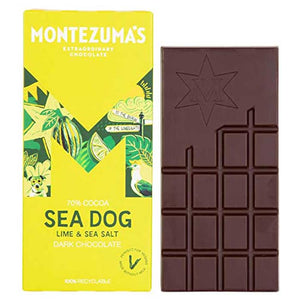 Montezuma's - Sea Dog Dark Chocolate With Lime & Sea Salt, 90g | Pack of 12
