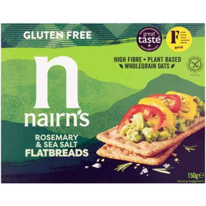 Nairn's - Gluten Free Rosemary and Sea Salt Flatbreads, 150g | Pack of 6