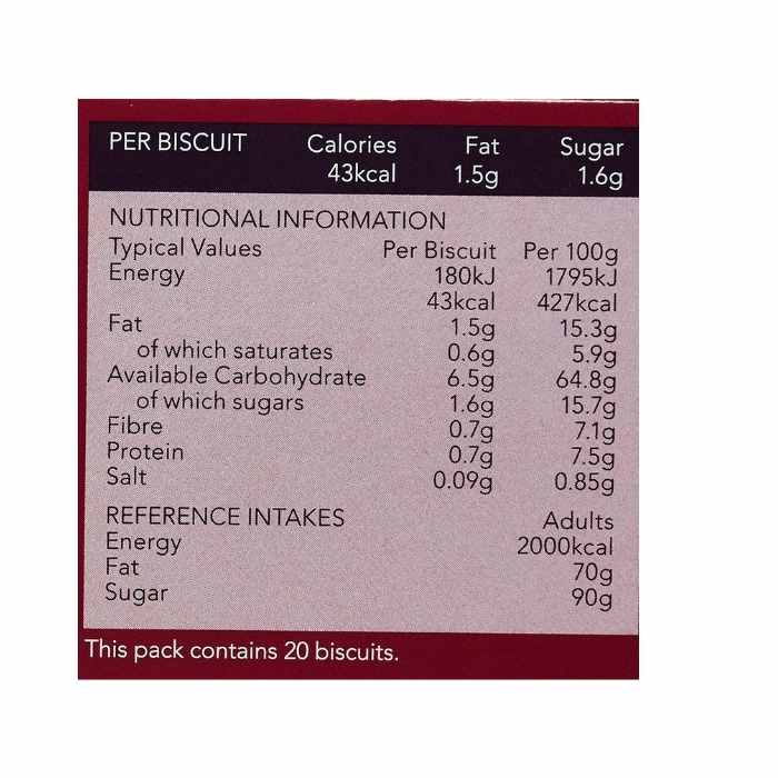 Nairn's - Oat Biscuits, 200g- Mixed Berries - Nutritional Information