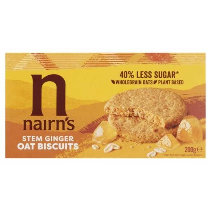 Nairn's - Oat Biscuits, 200g- Steam Ginger - Front