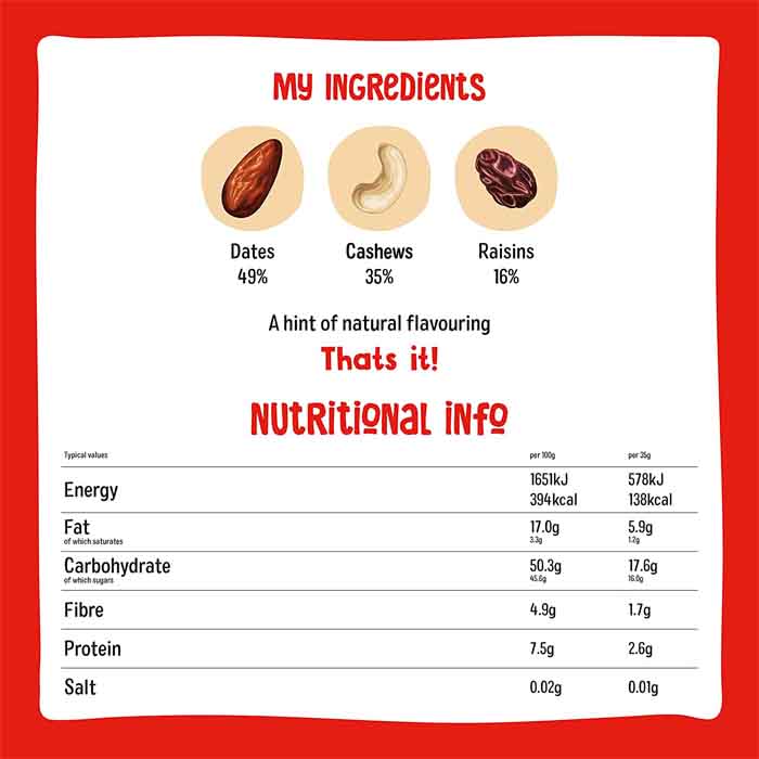 Nakd - Bakewell Tart Gluten Free Fruit & Nut Bars, 35g  Pack of 18 - back