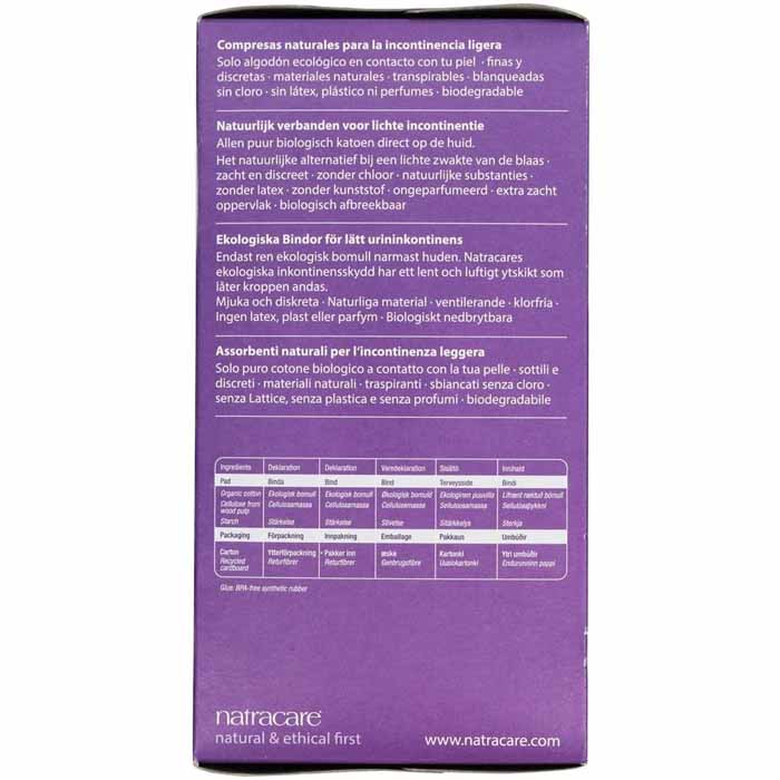 Natracare - Dry & Light Slim Incontinence Pads, 20 pads - back