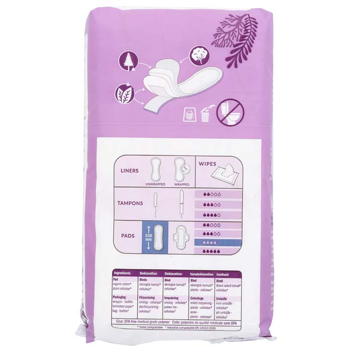 Natracare - Night Time Maxi Pads, 10 pads - back