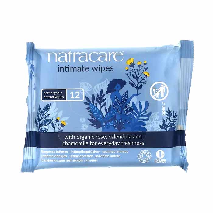 Natracare - Organic Cotton Intimate Wipes, 12 Wipes