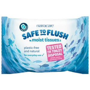 Natracare - Safe To Flush Moist Tissues, 30 Wipes