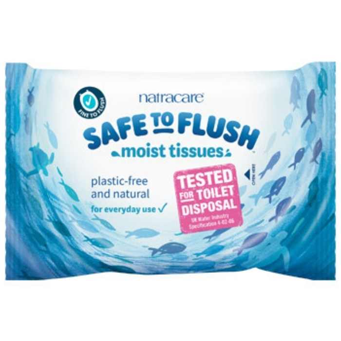 Natracare - Safe To Flush Moist Tissues, 30 wipes