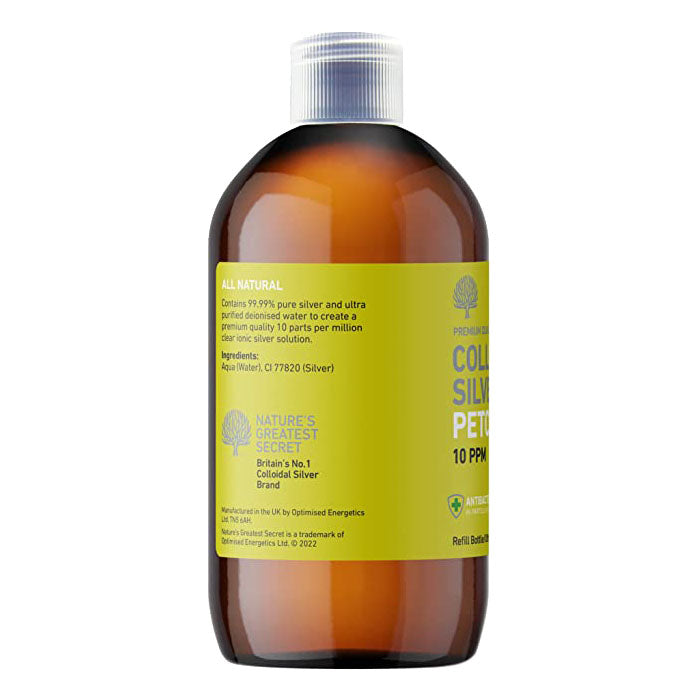 Natures Greatest Secret - 10ppm Colloidal Silver For Pets, 500ml - back