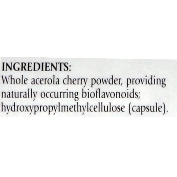 Natures Own - Acerola Cherry Wholefood Vitamin C, Vegan Capsules - 60 Vegan Capsules - back