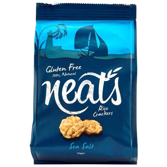 Neat's - Hand Crafted Rice Crackers - Sea Salt ,50g