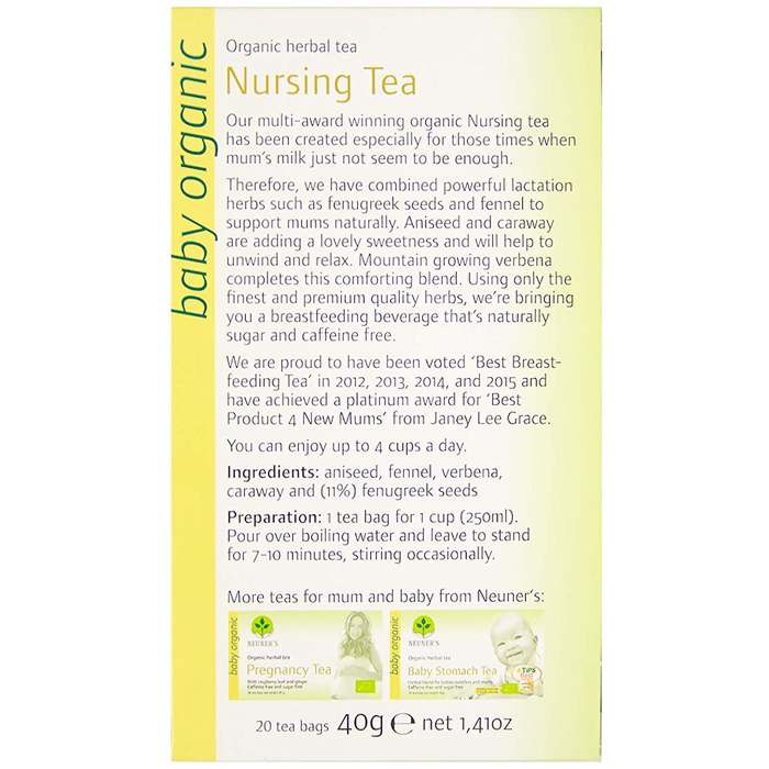 Neuner's - Organic Nursing Tea, 20 bags - back