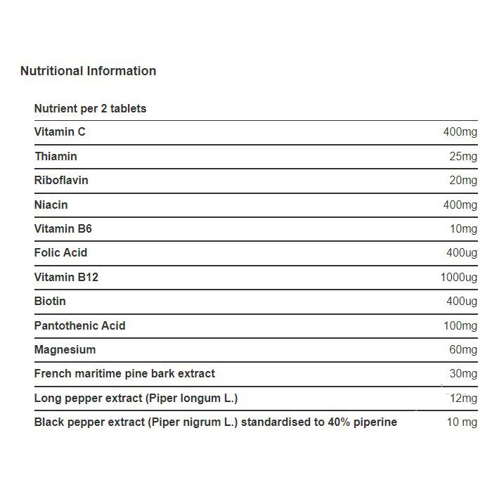 New Nordic - B-Energy™ Mega Strength, 60 capsules - back