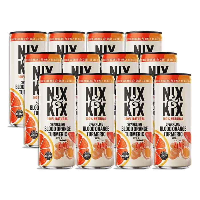 Nix & Kix - Flavoured Drinks - Blood Orange and Turmeric, 250ml  Pack of 12