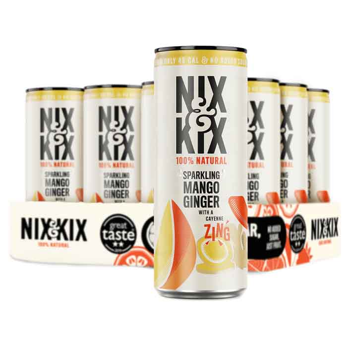 Nix & Kix - Flavoured Drinks - Mango and Ginger, 250ml  Pack of 12